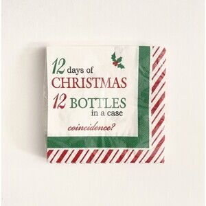 12 Days Of Christmas 12 Bottles In A Case, Paper Napkins 16 - Holiday Hosting
